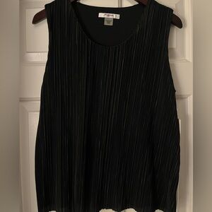TanJay Black Pleated Tank Top